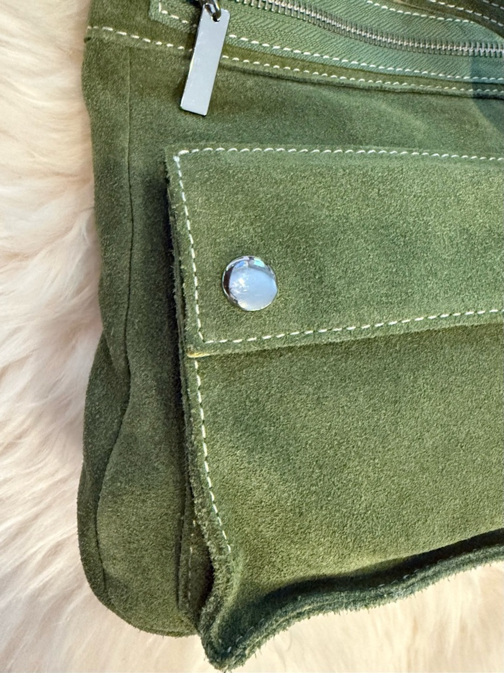 Banana Republic Olive Green Suede Shoulder Bag - Picture 12 of 15